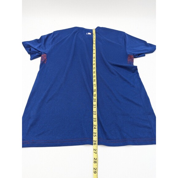 Chicago Cubs Shirt Blue Nike Dri-Fit V-Neck Short Sleeve T-Shirt Size Medium - Picture 4 of 5